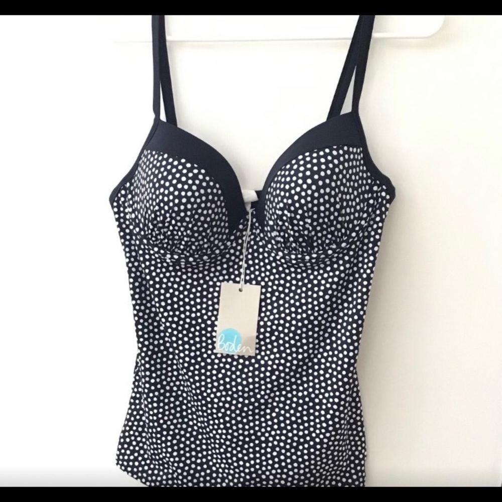 NWT Boden Bra Size Underwire Tankini Top in Dot Size 38C/40B